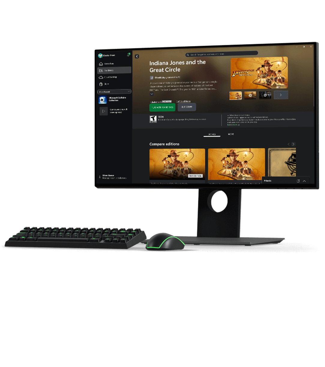 Xbox 스토어의 콜 오브 듀티®: 블랙 옵스 6가 표시된 모니터 화면의 앞모습