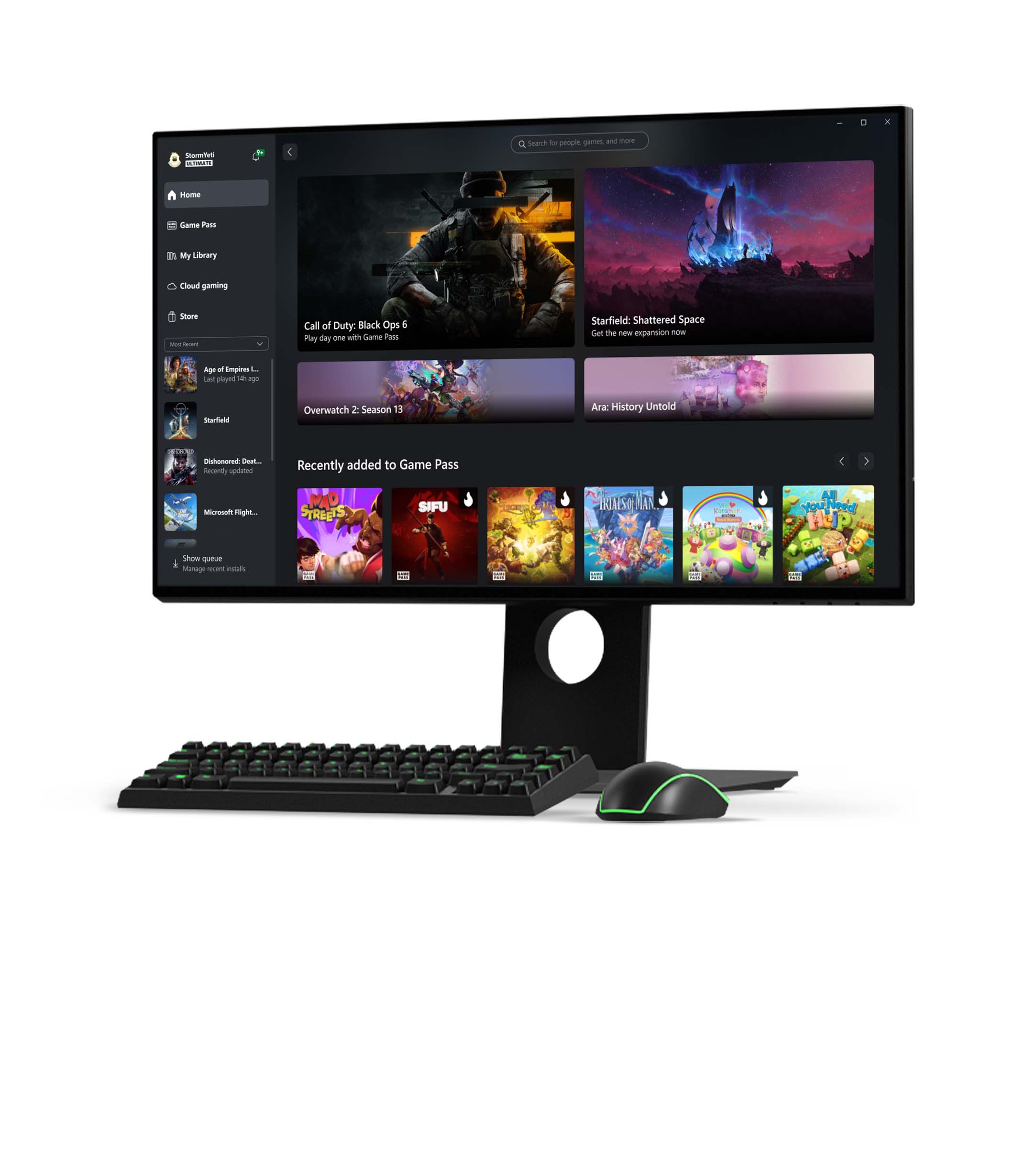 PC with mouse and keyboard