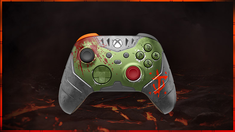 Frontansicht des Xbox Wireless Controller – DOOM: The Dark Ages Limited Edition-Controller